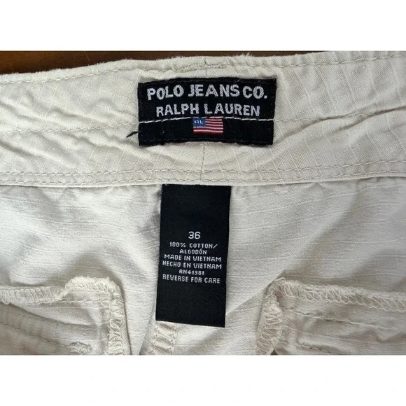 Polo Jeans Co Ralph Lauren Shorts Mens 36 Cargo Shorts Cotton Utility Y2K VTG - Picture 4 of 6